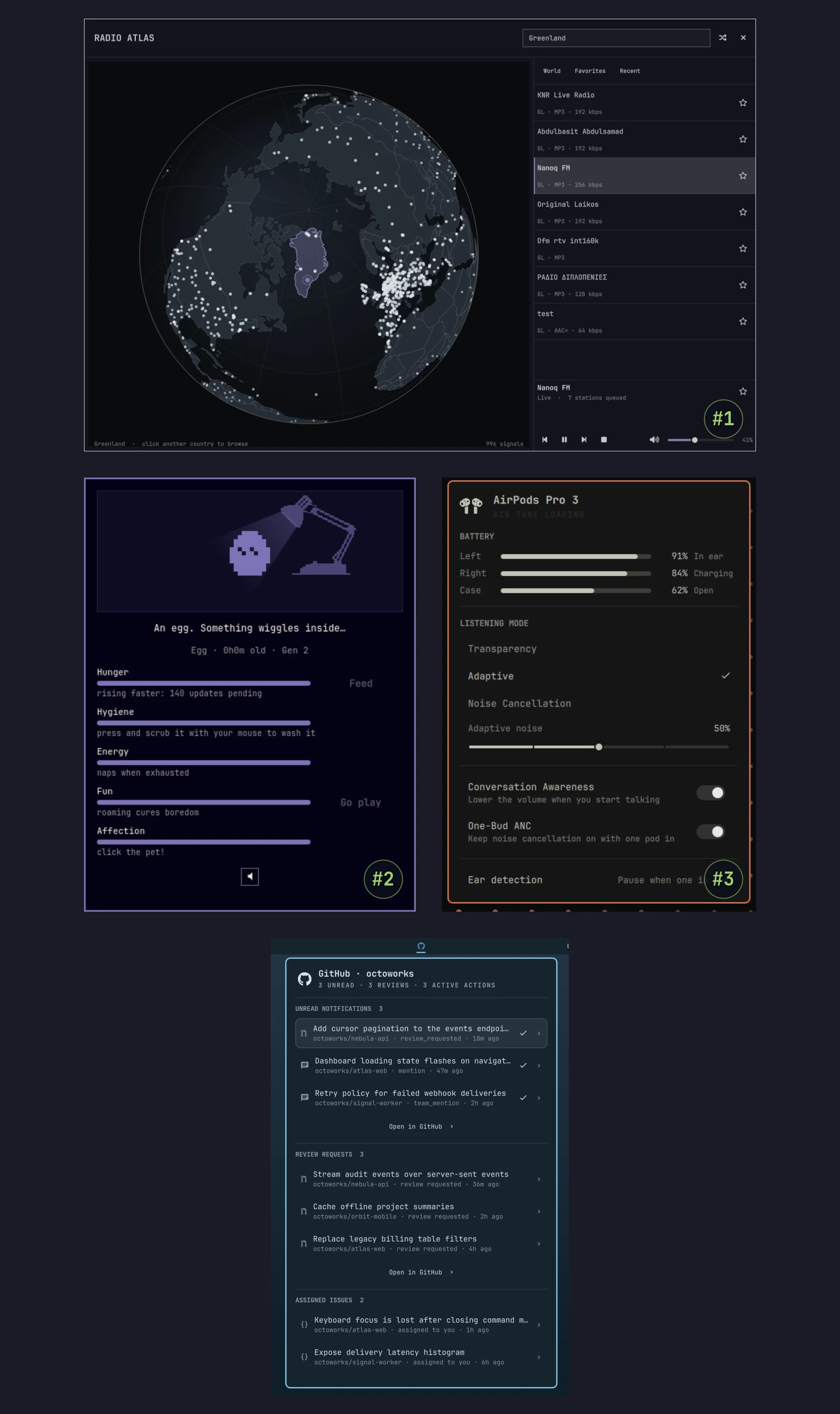 Radio Atlas, Omagotchi, AirPods ja GitHub